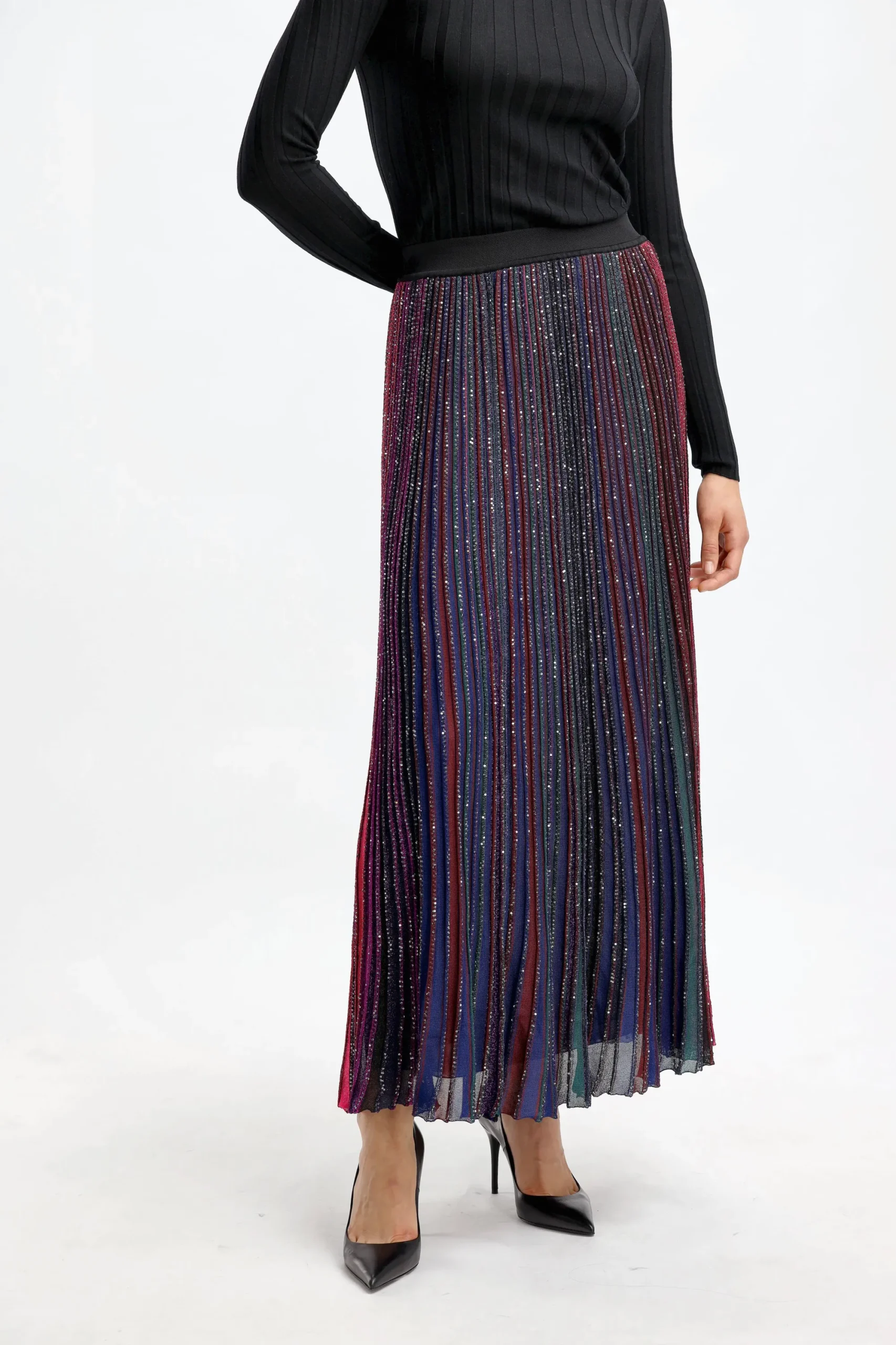 Femme Missoni Maxi Jupe En Noir/Viola