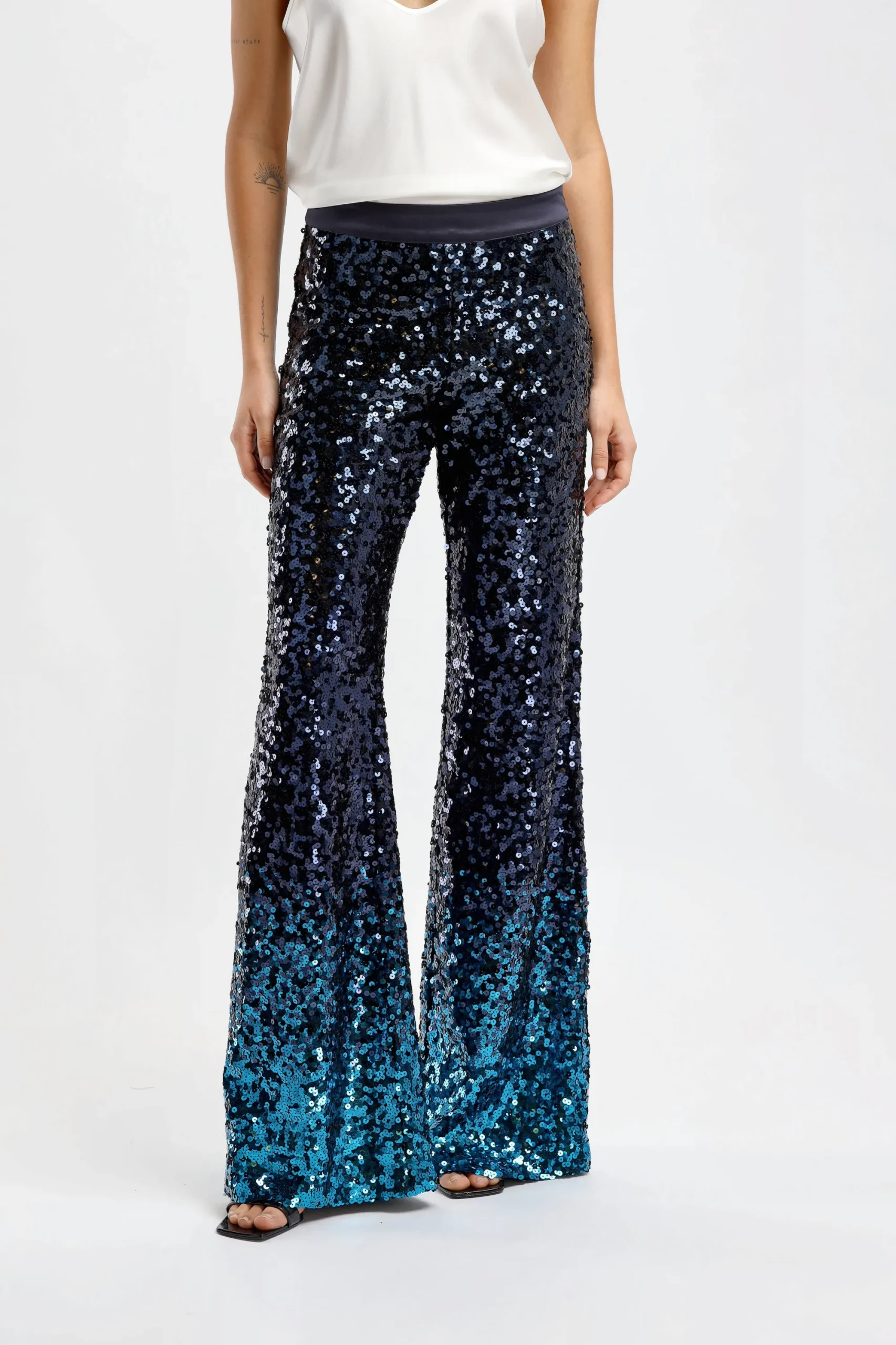 Femme DMN Pantalon A Paillettes Angelina En Bleu