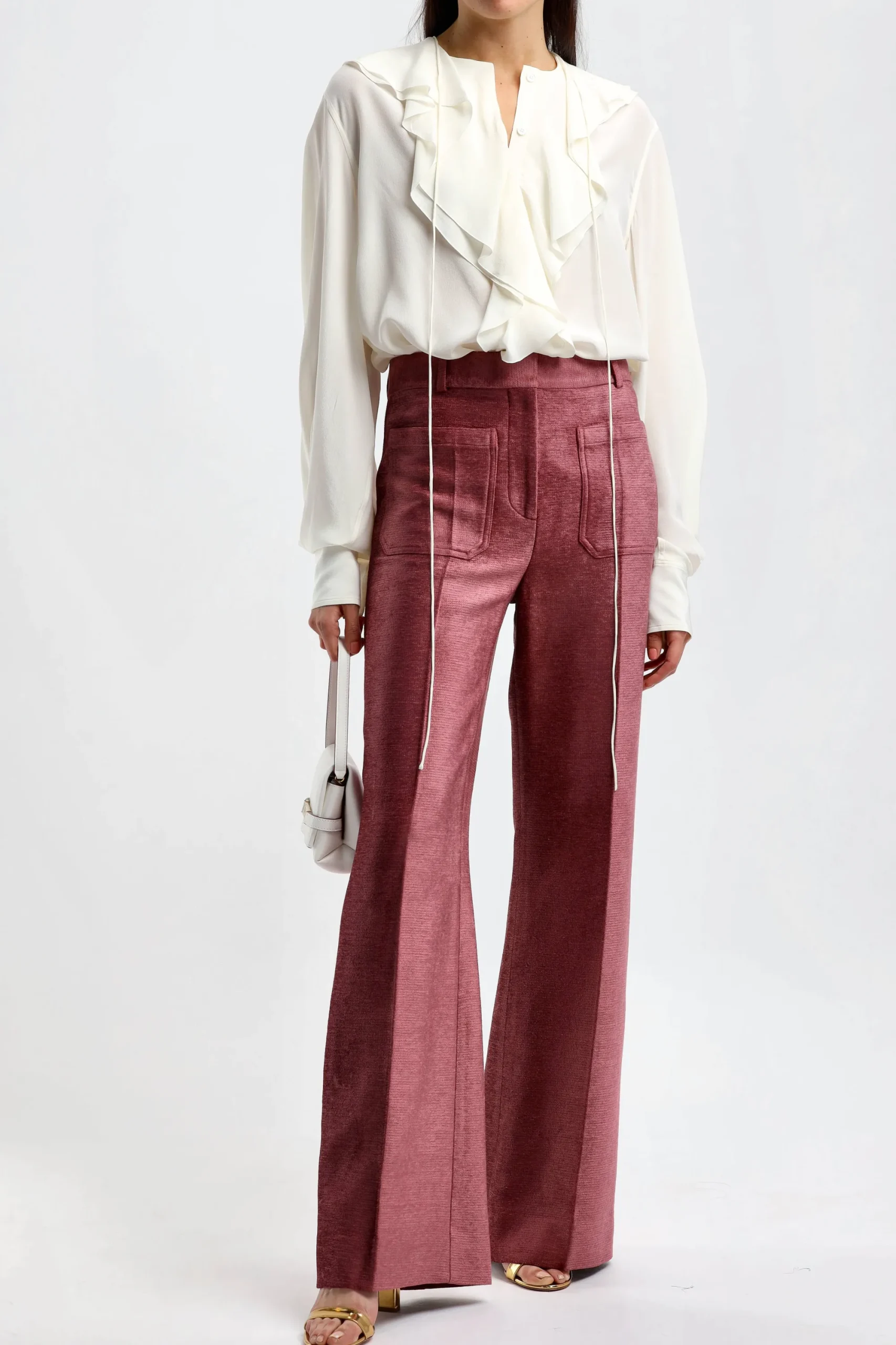 Femme Victoria Beckham Pantalon Alina En Prune