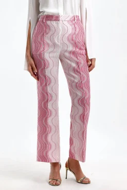 Femme Missoni Pantalon Bootcut Blanc/Rose