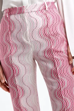 Femme Missoni Pantalon Bootcut Blanc/Rose