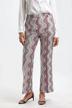 Femme Missoni Pantalon Bootcut Bleu/Rose