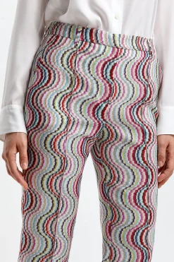 Femme Missoni Pantalon Bootcut Bleu/Rose