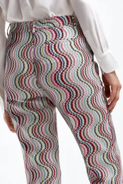 Femme Missoni Pantalon Bootcut Bleu/Rose