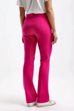 Femme Seductive Pantalon Caro Doppio En Rose Oeillet