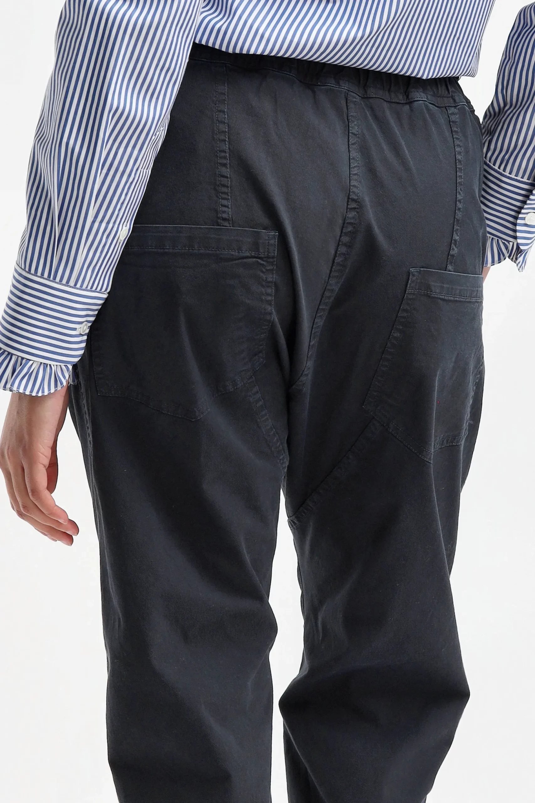 Femme Nili Lotan Pantalon Casablanca Drawstring En Marine Fonce