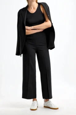 Femme Toteme Pantalon Clean Wide En Noir