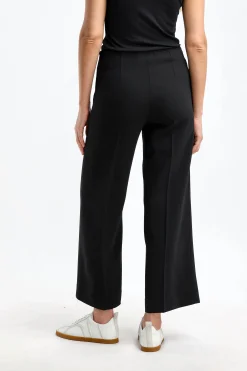 Femme Toteme Pantalon Clean Wide En Noir