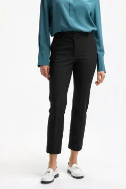 Femme Joseph Pantalon Coleman Gabardine Stretch En Noir