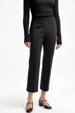 Femme Agnona Pantalon Comfort Jersey Noir