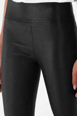 Femme SPRWMN Pantalon En Cuir Crop Flare En Noir