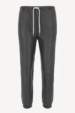Femme SPRWMN Pantalon En Cuir Jogger En Noir