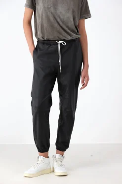 Femme SPRWMN Pantalon En Cuir Jogger En Noir