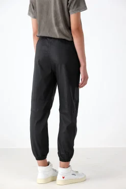 Femme SPRWMN Pantalon En Cuir Jogger En Noir