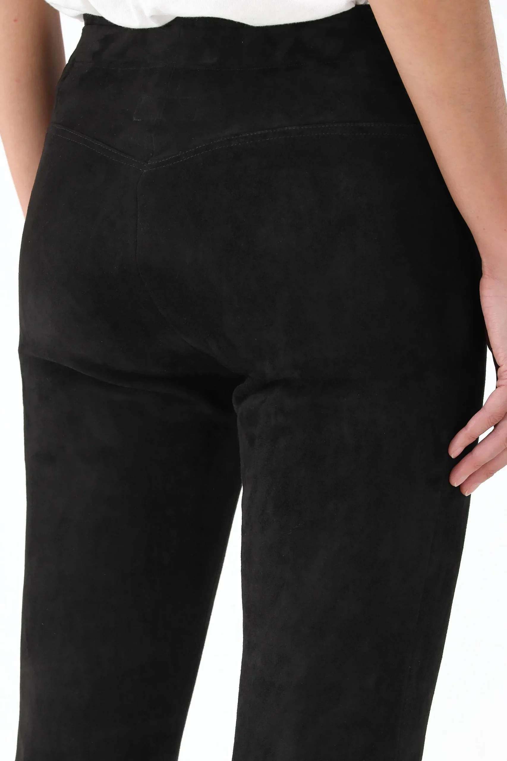 Femme Stouls Pantalon En Cuir Jp Long En Noir