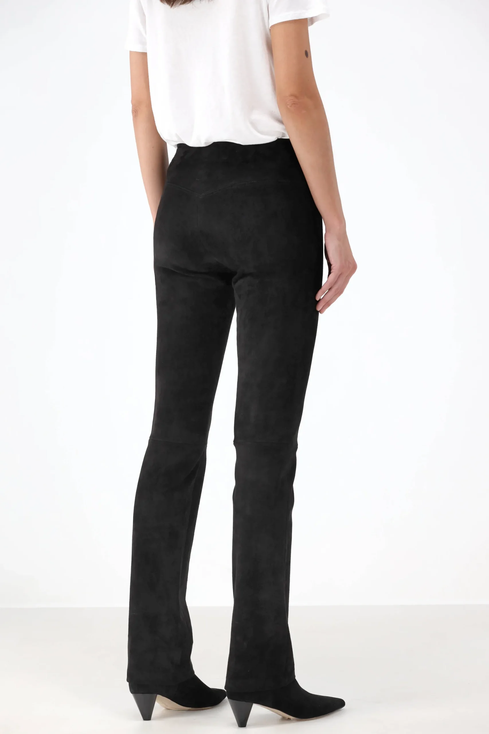 Femme Stouls Pantalon En Cuir Jp Long En Noir