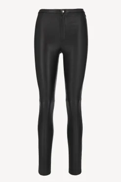 Femme Stouls Pantalon En Cuir Maggie 21 En Noir