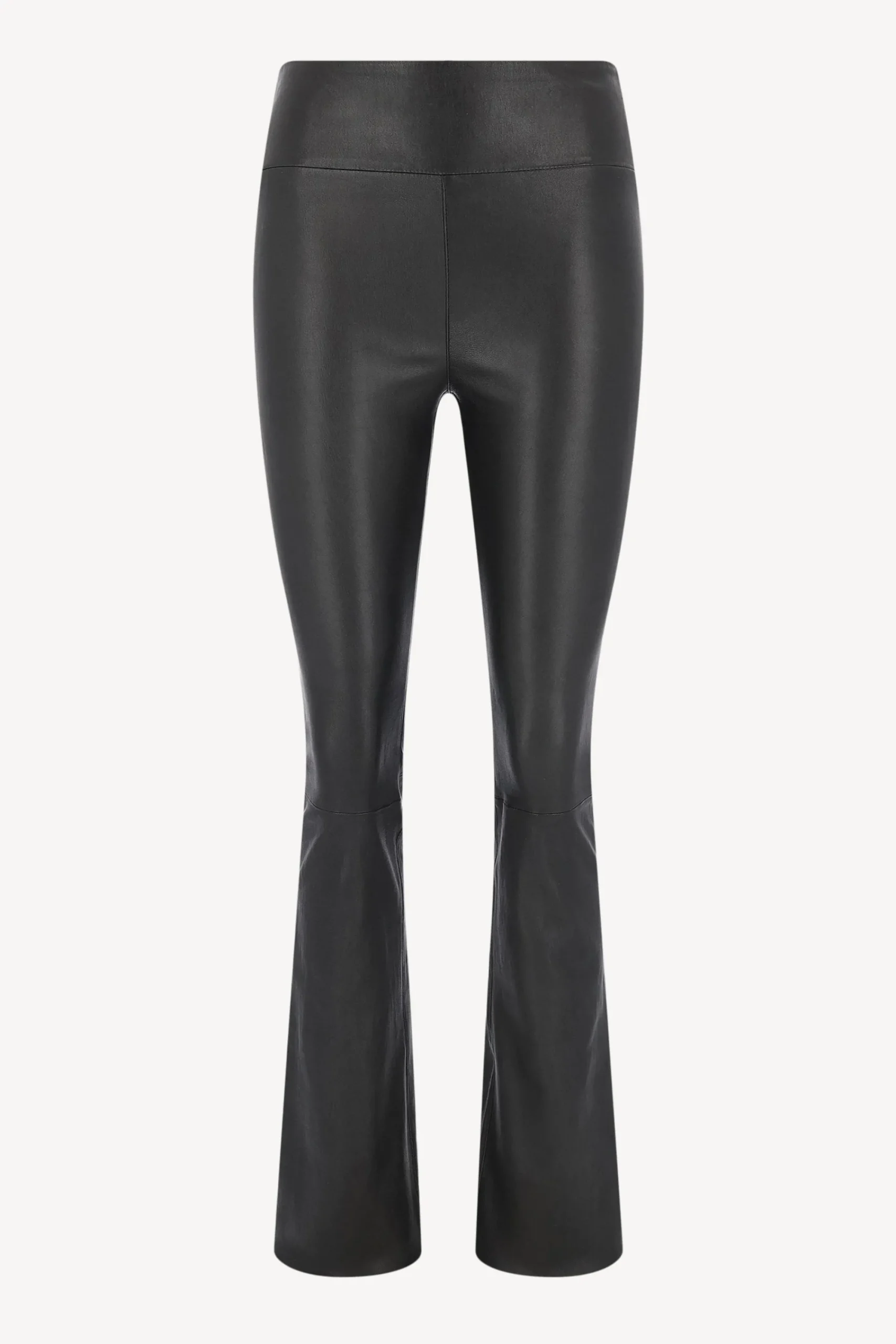 Femme SPRWMN Pantalon En Cuir Micro Flare En Noir