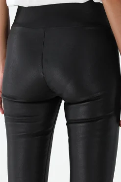 Femme SPRWMN Pantalon En Cuir Micro Flare En Noir