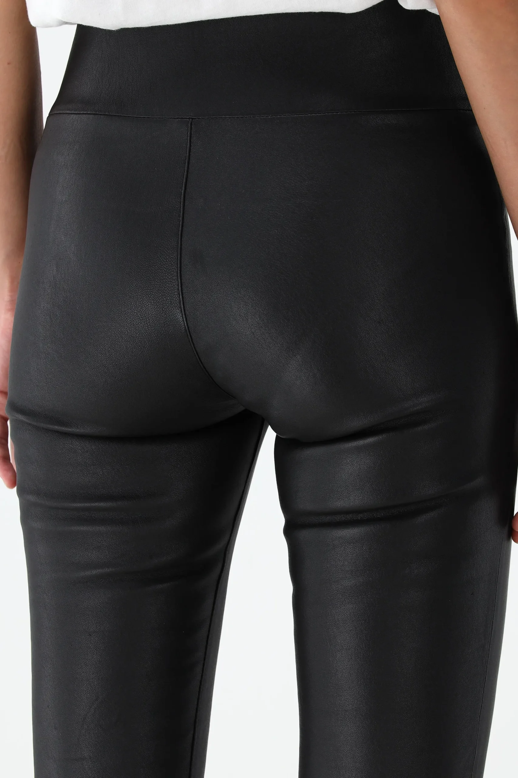 Femme SPRWMN Pantalon En Cuir Micro Flare En Noir