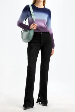 Femme Stouls Pantalon En Cuir Velours Kam En Noir