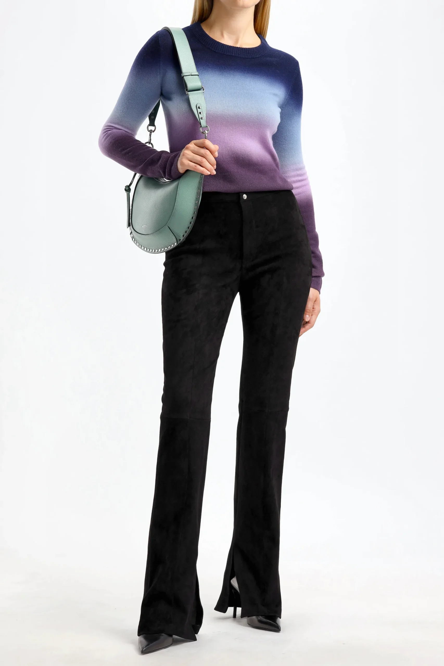 Femme Stouls Pantalon En Cuir Velours Kam En Noir