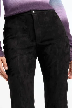 Femme Stouls Pantalon En Cuir Velours Kam En Noir