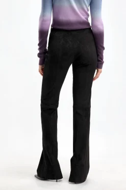 Femme Stouls Pantalon En Cuir Velours Kam En Noir