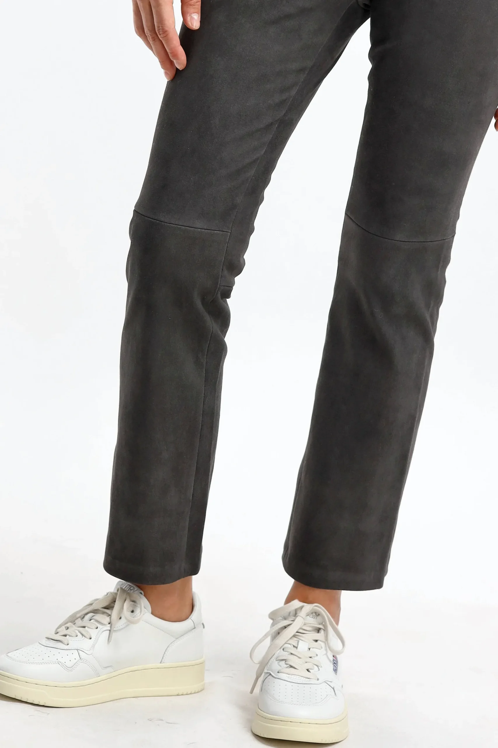 Femme Stouls Pantalon En Cuir Velours Jp Twenty A Chartreux