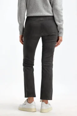 Femme Stouls Pantalon En Cuir Velours Jp Twenty A Chartreux