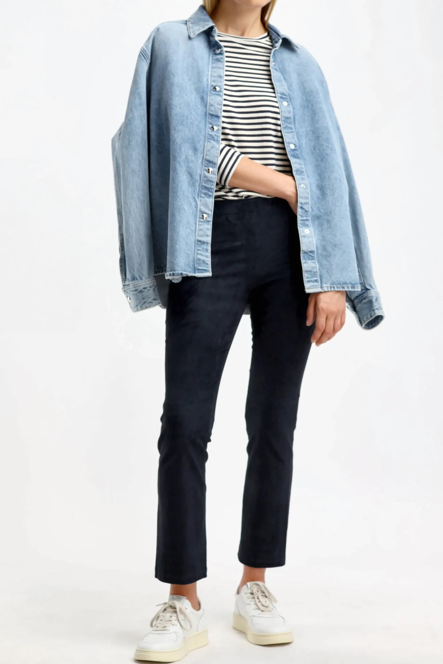 Femme Stouls Pantalon En Cuir Velours Jp Twenty In Notte