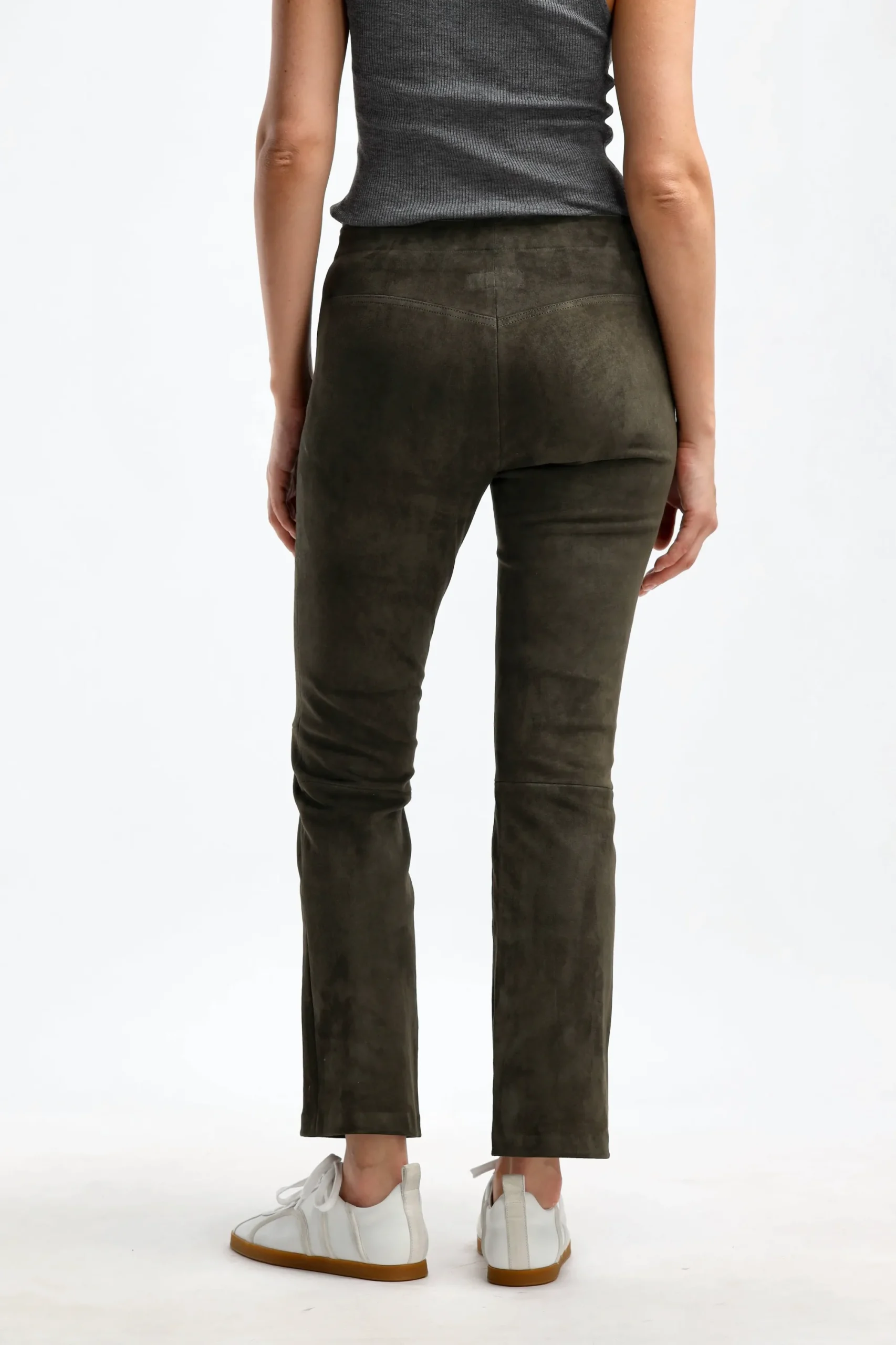 Femme Stouls Pantalon En Cuir Velours Jp Twenty In Saxo