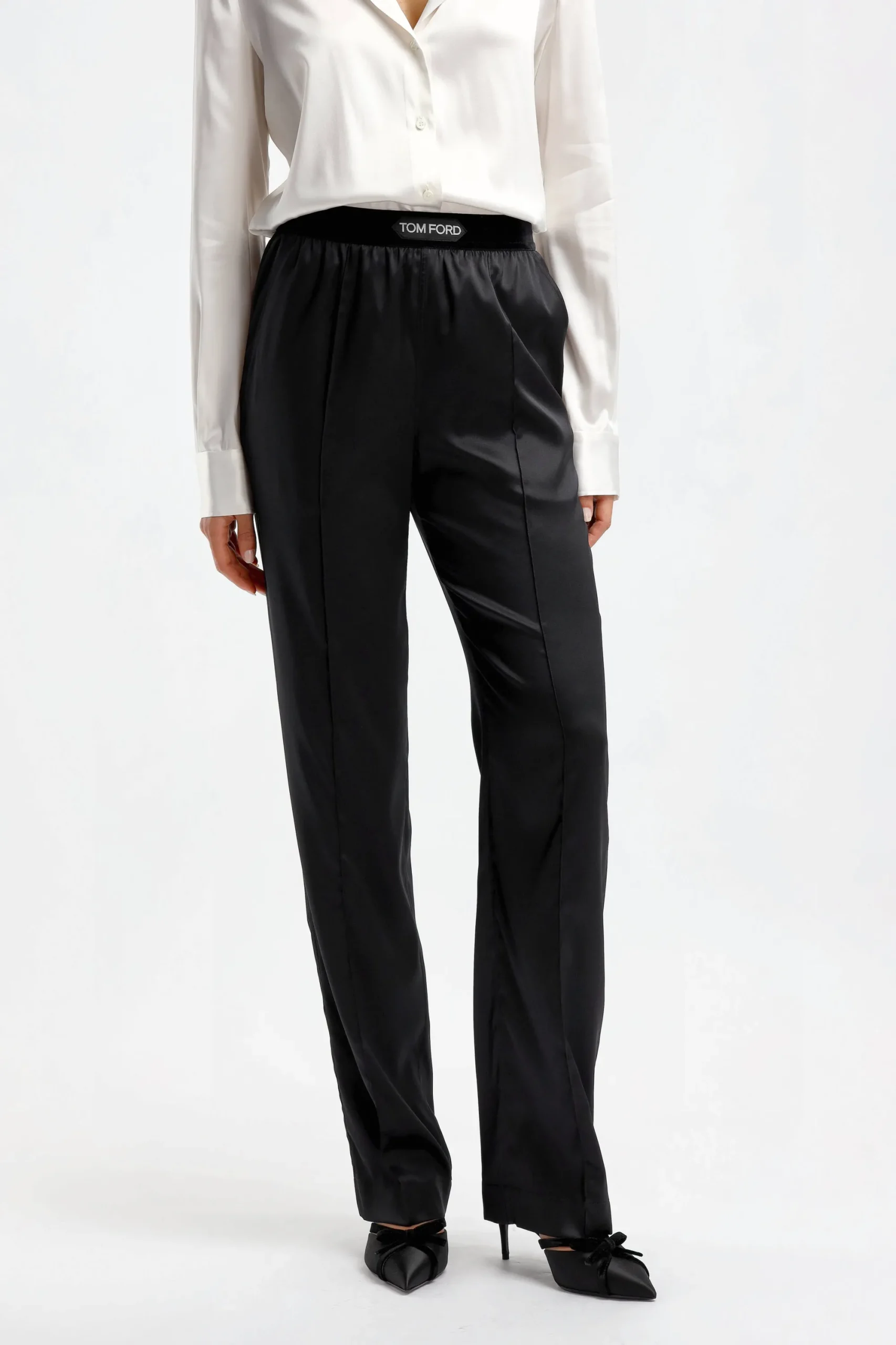 Femme Tom Ford Pantalon En Soie Noir