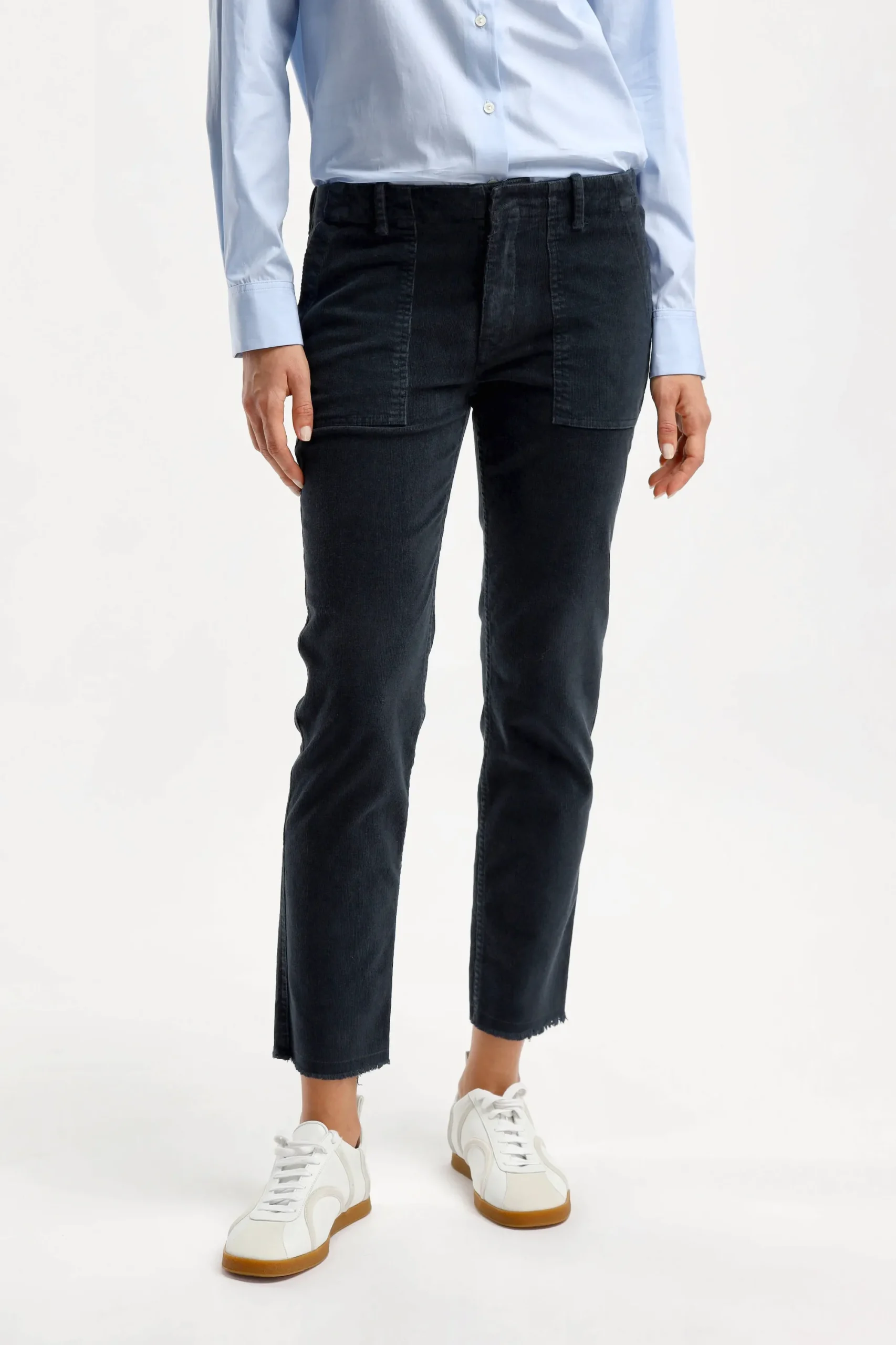 Femme Nili Lotan Pantalon En Velours Cotele Jenna Dans Dark Navy