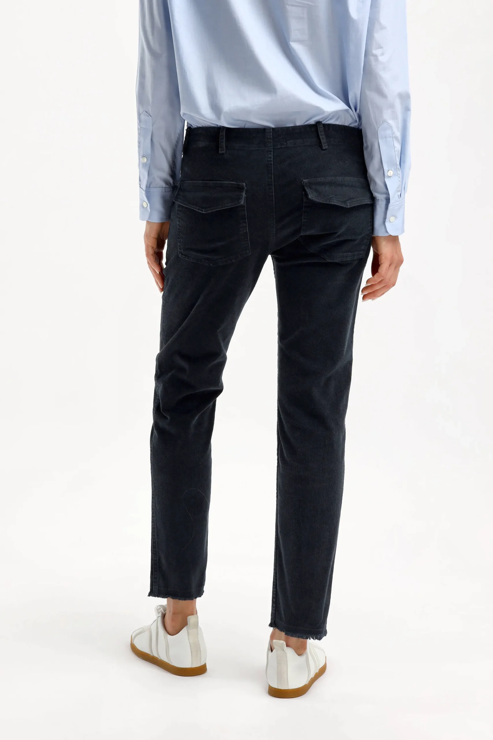 Femme Nili Lotan Pantalon En Velours Cotele Jenna Dans Dark Navy