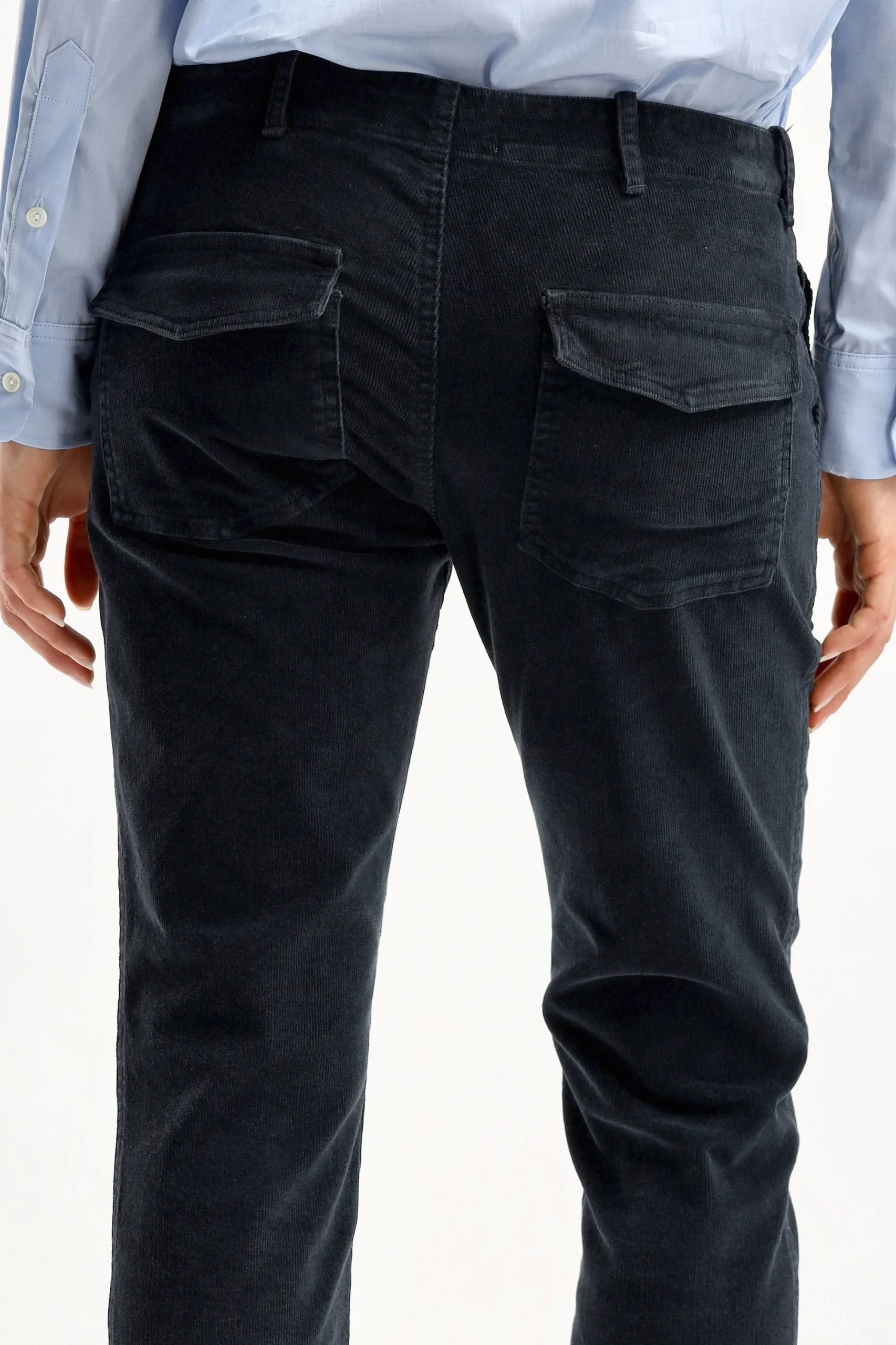 Femme Nili Lotan Pantalon En Velours Cotele Jenna Dans Dark Navy