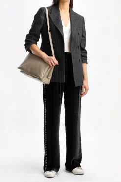 Femme Golden Goose Pantalon En Velours Journey En Noir