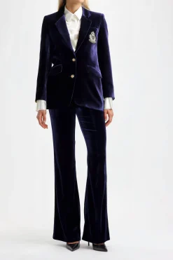 Femme DMN Pantalon En Velours Paula En Marine