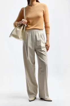 Femme Agnona Pantalon Flannel En Champagne