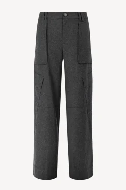 Femme Vince Pantalon Flannel Wide In Charcoal