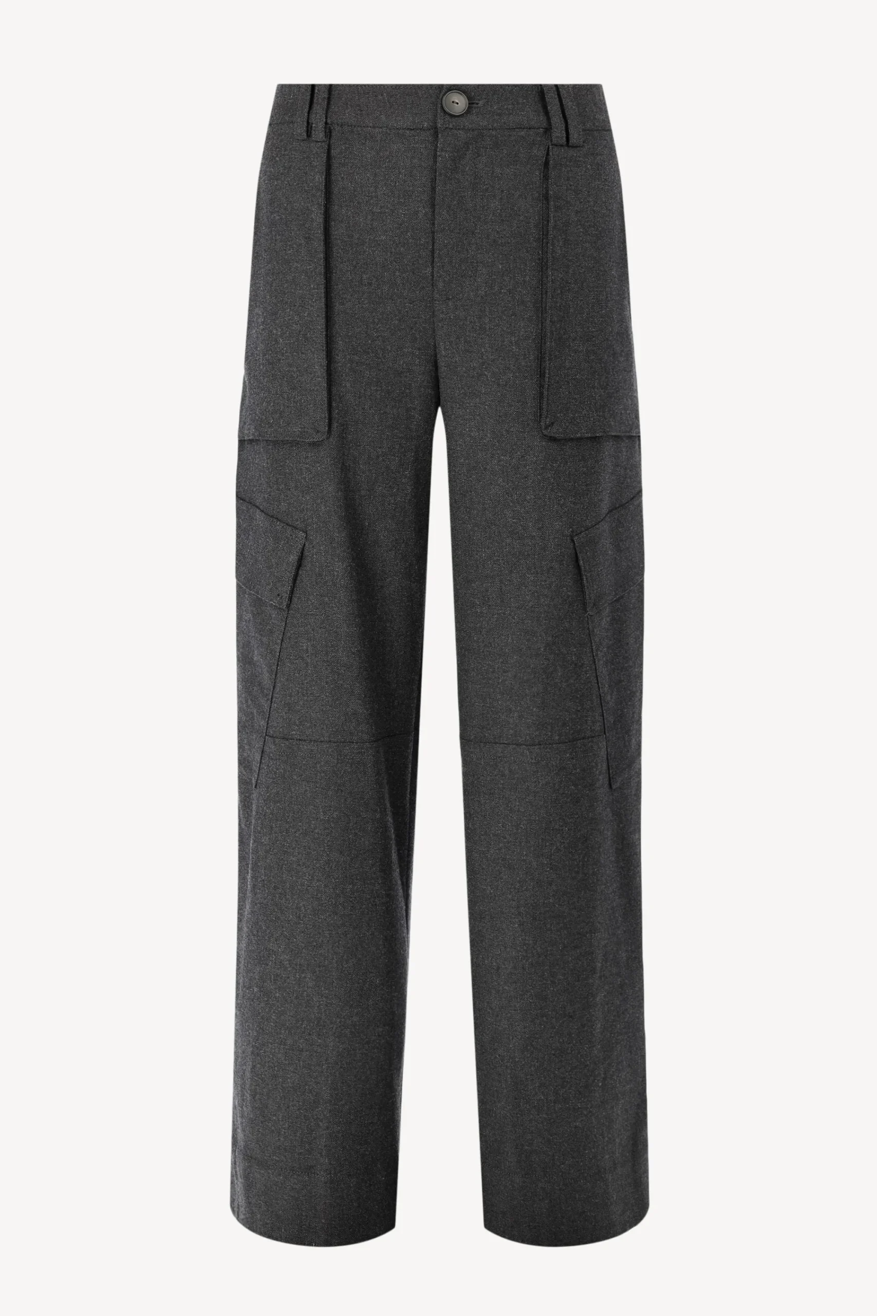 Femme Vince Pantalon Flannel Wide In Charcoal