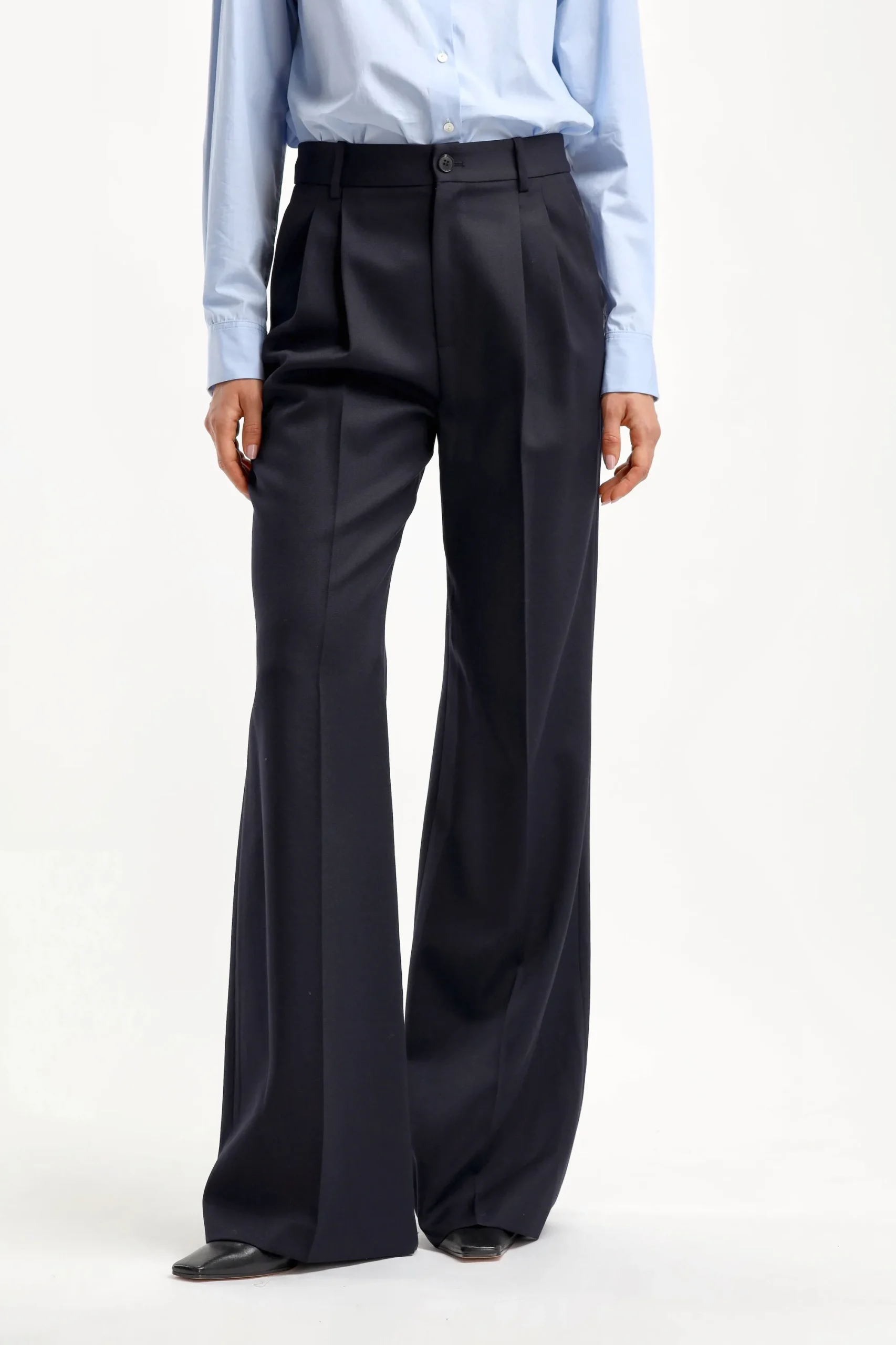 Femme Nili Lotan Pantalon Flavie En Marine Fonce