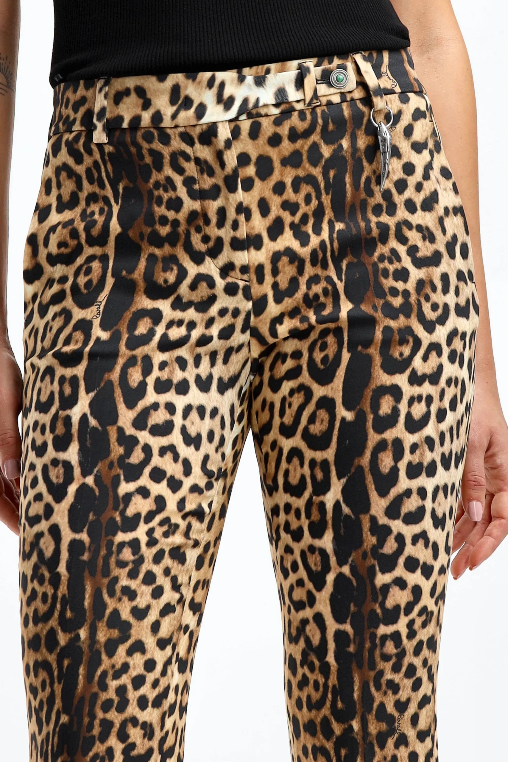 Femme Roberto Cavalli Pantalon Giaguar En Naturale
