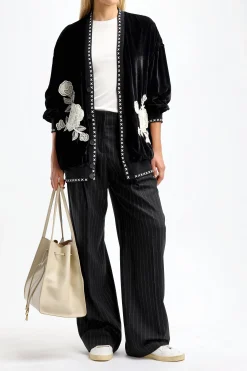 Femme Golden Goose Pantalon Journey En Gris/Artic