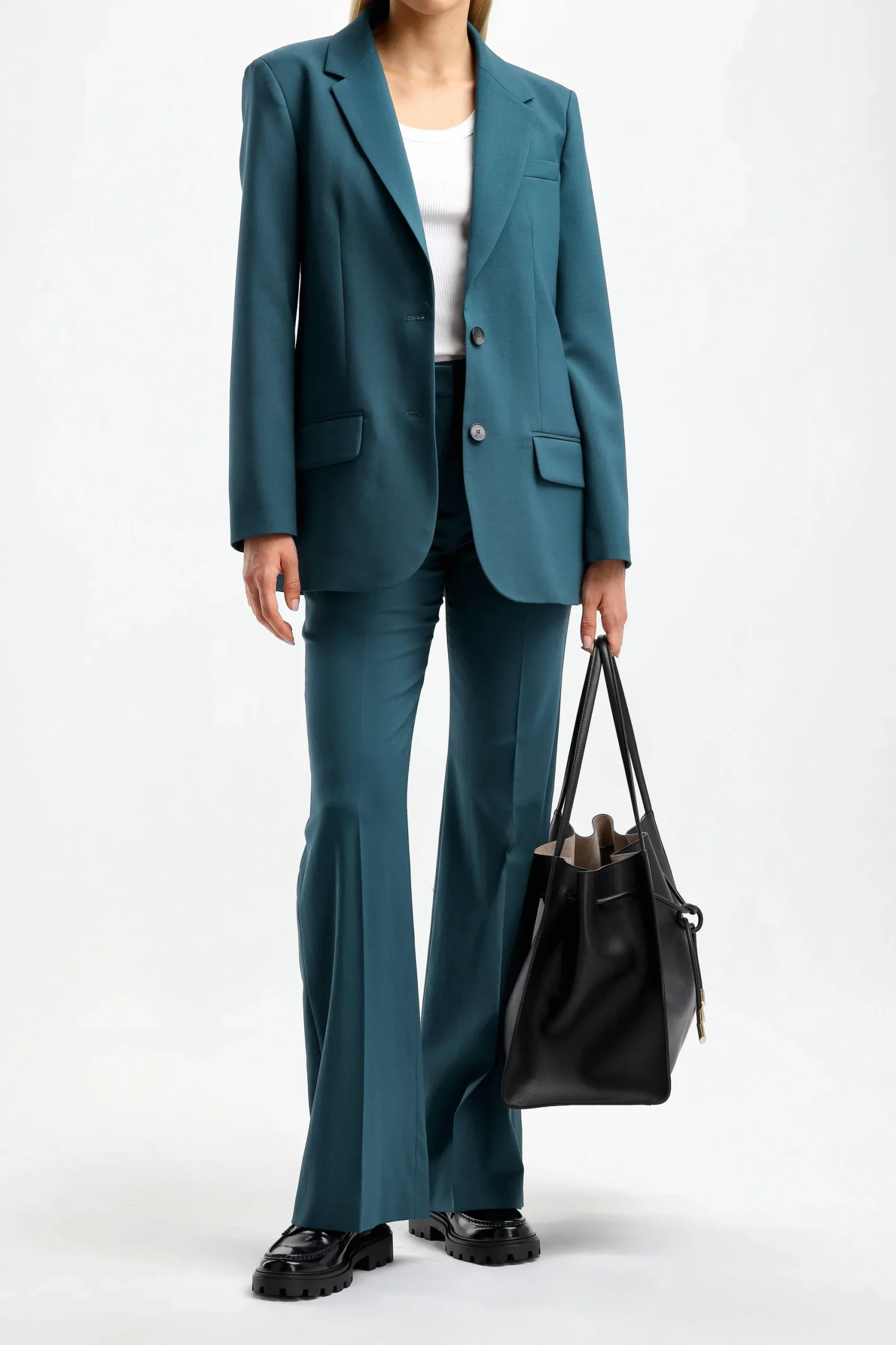 Femme Joseph Pantalon Morissey In Dark Teal