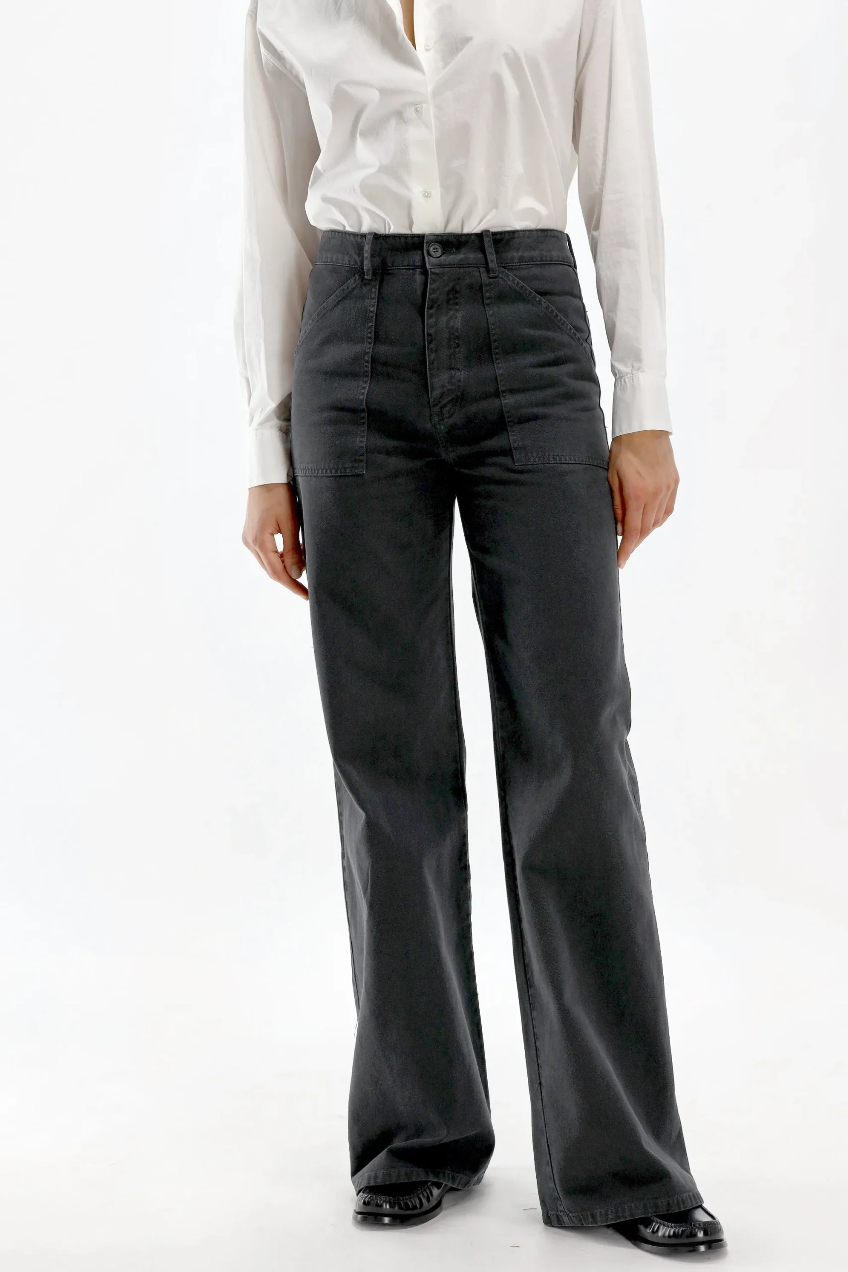 Femme Nili Lotan Pantalon Quentin En Carbone