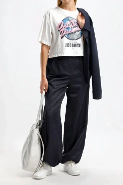 Femme Dorothee Schumacher Pantalon Slouchy Coolness En Marine Fonce