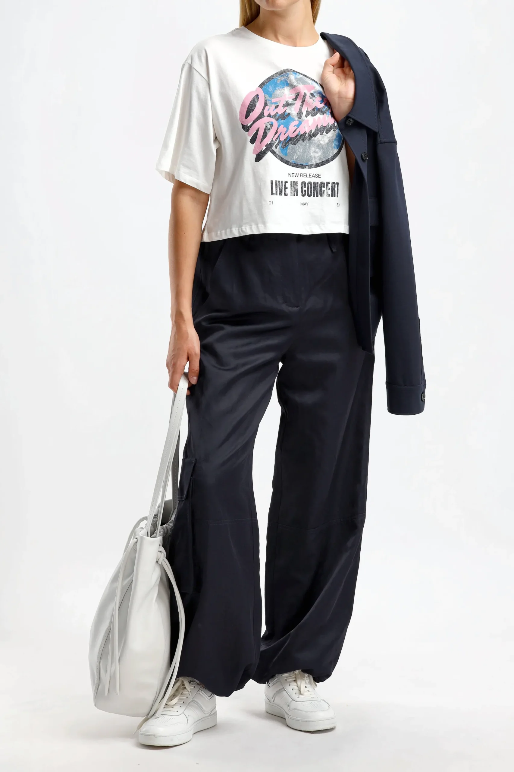 Femme Dorothee Schumacher Pantalon Slouchy Coolness En Marine Fonce