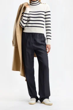 Femme Joseph Pantalon Tahiti En Bleu Marine