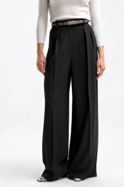 Femme Khaite Pantalon Teyana En Noir